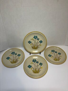Hearthside Garden Festival Hand-Painted Floral Lunch Salad Plates VTG Set Of 4